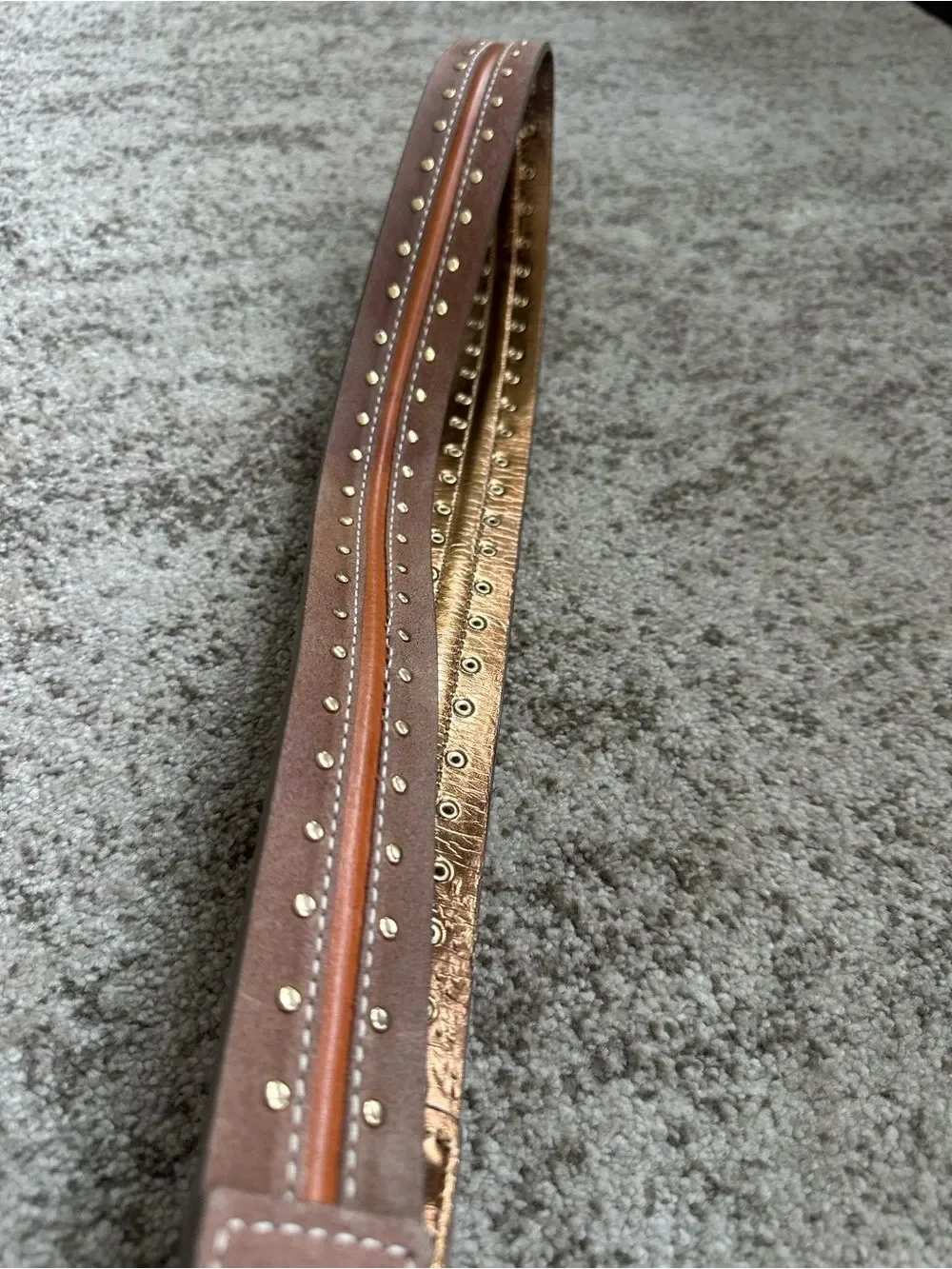 Michael Kors Brown Leather Studded Belt XL